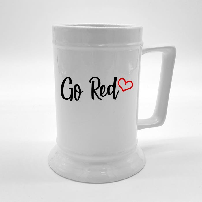 Go Red Heart Health Awareness Logo Front & Back Beer Stein