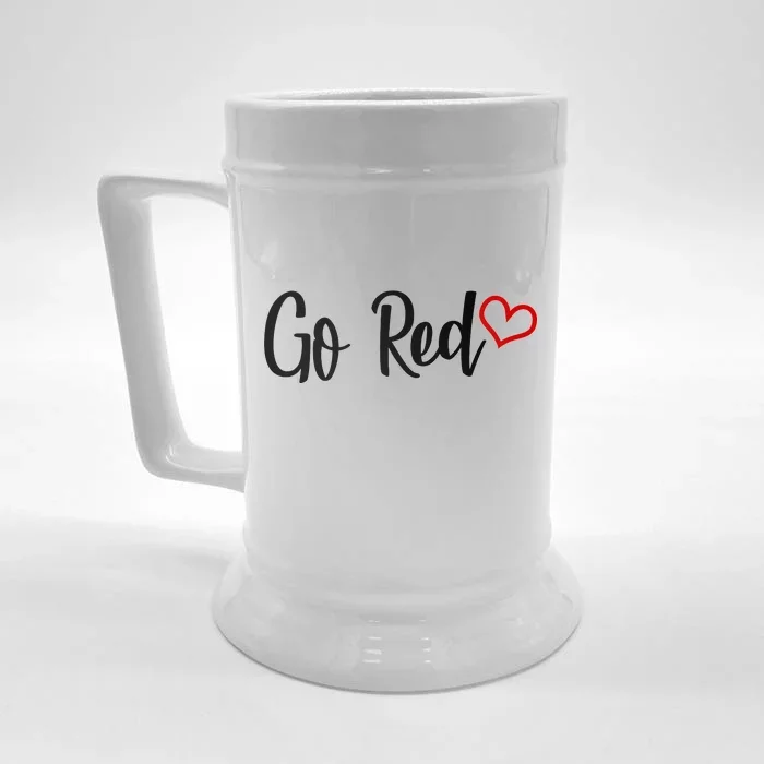 Go Red Heart Health Awareness Logo Front & Back Beer Stein