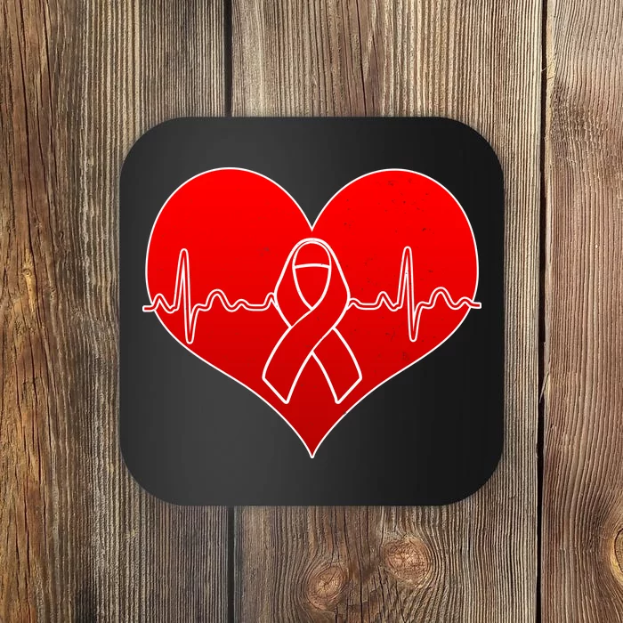 Go Red Heart Health Awareness Pulse Coaster