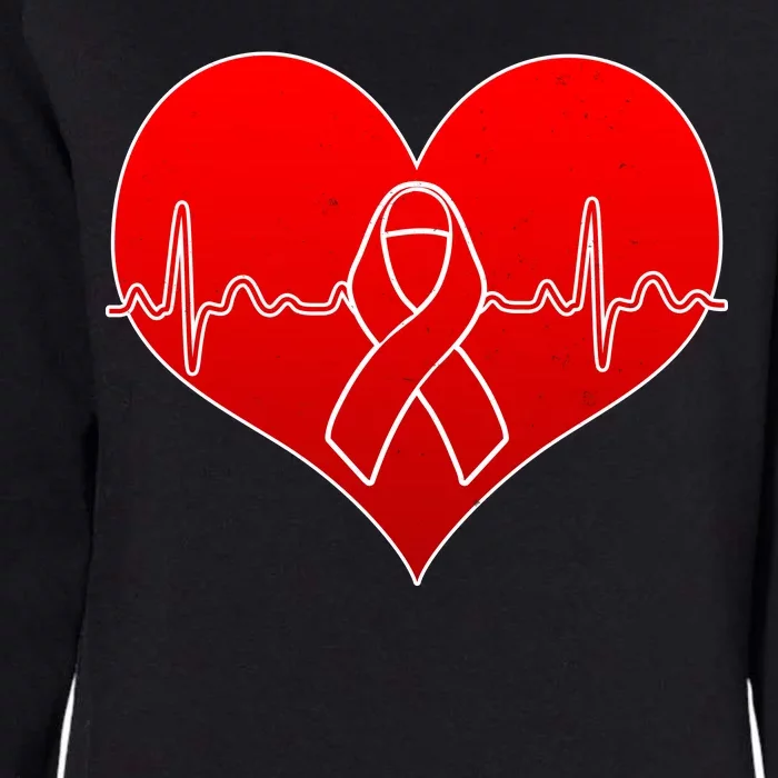 Go Red Heart Health Awareness Pulse Womens California Wash Sweatshirt