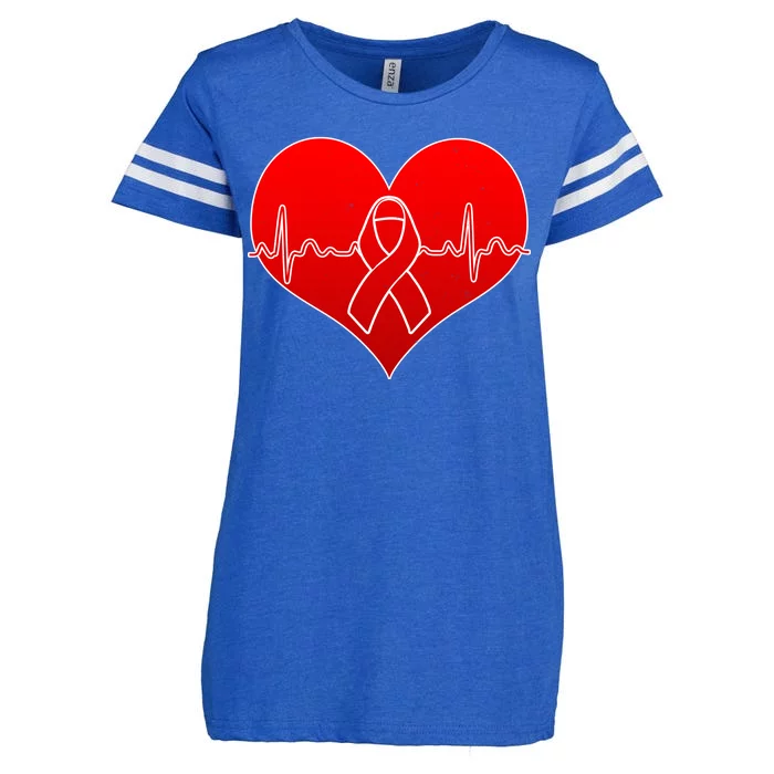 Go Red Heart Health Awareness Pulse Enza Ladies Jersey Football T-Shirt