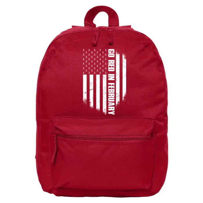 Go Red In February Heart Disease Awareness Flag 16 in Basic Backpack