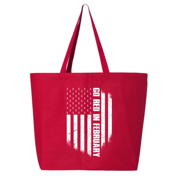 Go Red In February Heart Disease Awareness Flag 25L Jumbo Tote