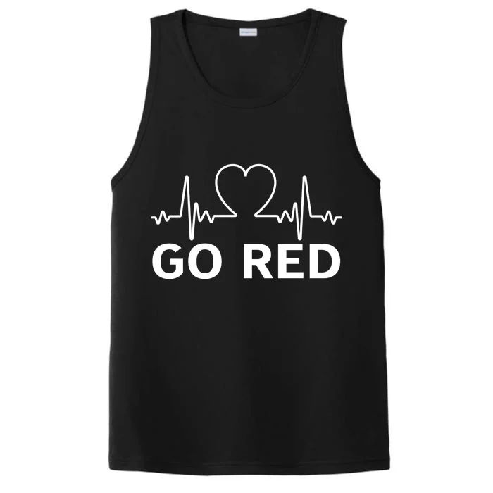 Go Red Pulse Heart Disease Awareness Performance Tank