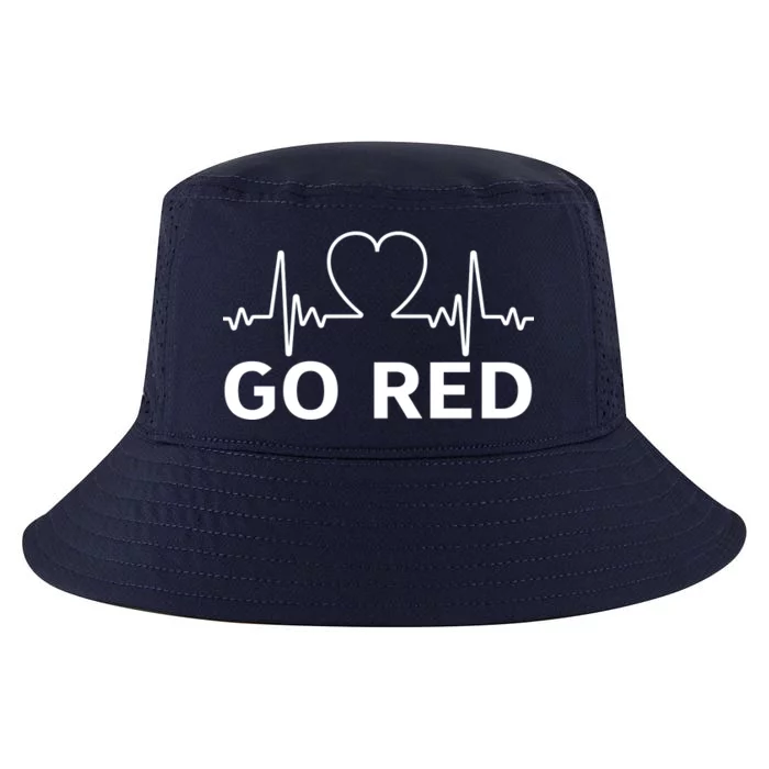 Go Red Pulse Heart Disease Awareness Cool Comfort Performance Bucket Hat