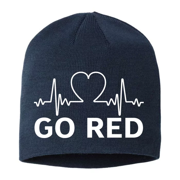 Go Red Pulse Heart Disease Awareness 8 1/2in Sustainable Knit Beanie