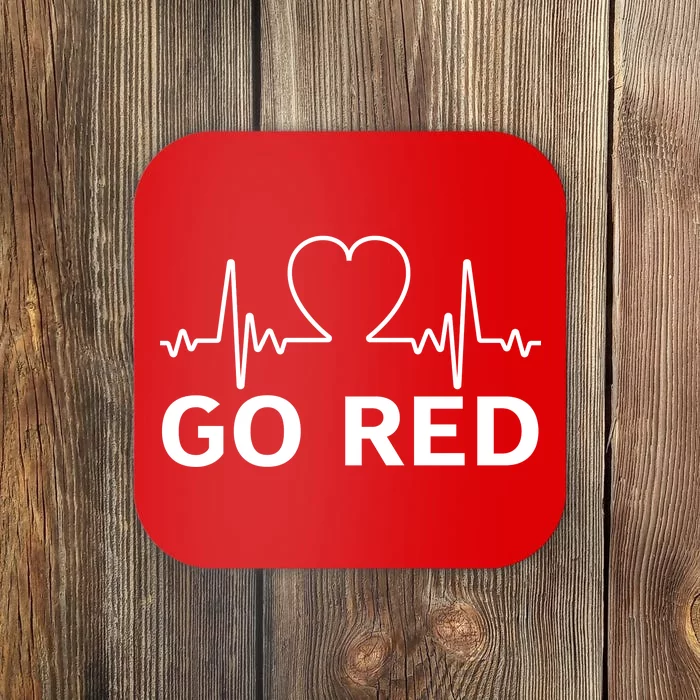 Go Red Pulse Heart Disease Awareness Coaster