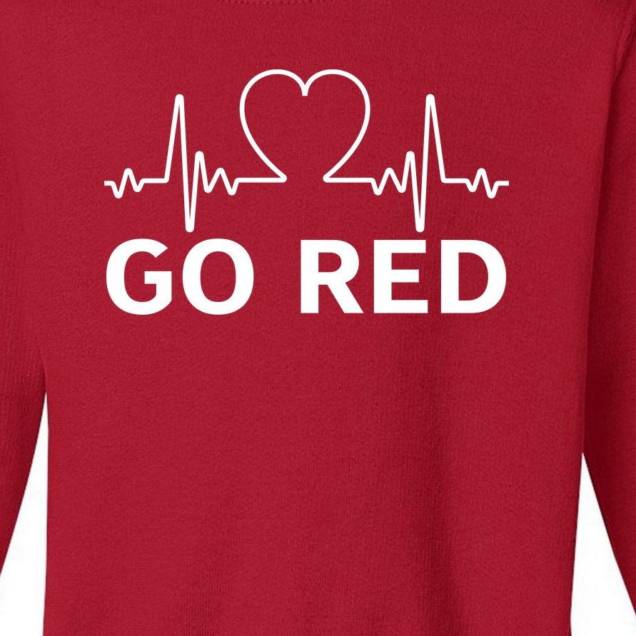 Go Red Pulse Heart Disease Awareness Toddler Sweatshirt