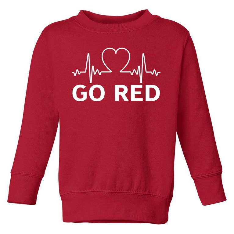 Go Red Pulse Heart Disease Awareness Toddler Sweatshirt