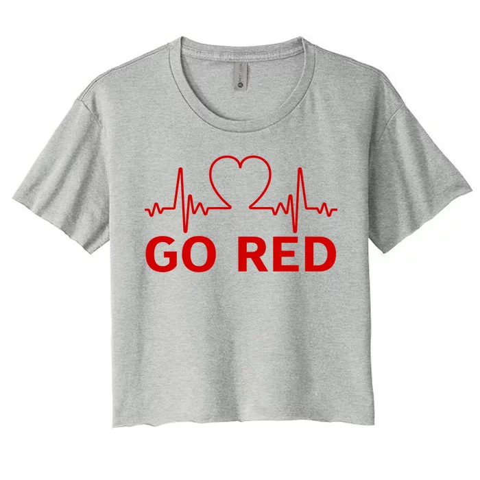 Go Red Pulse Heart Disease Awareness Women's Crop Top Tee