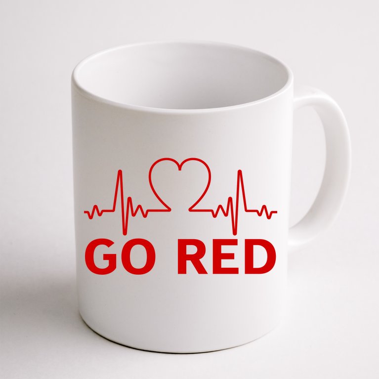 Go Red Pulse Heart Disease Awareness Coffee Mug