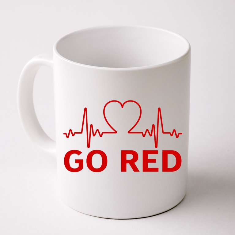 Go Red Pulse Heart Disease Awareness Coffee Mug
