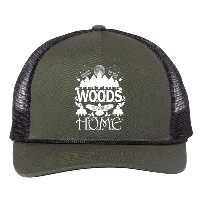 Go To The Woods Is Going Home Retro Rope Trucker Hat Cap