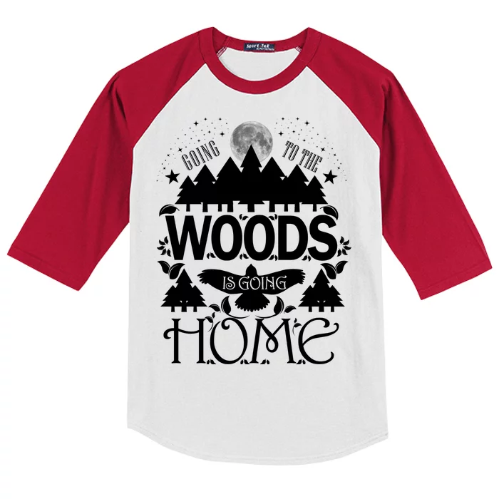 Go To The Woods Is Going Home Kids Colorblock Raglan Jersey