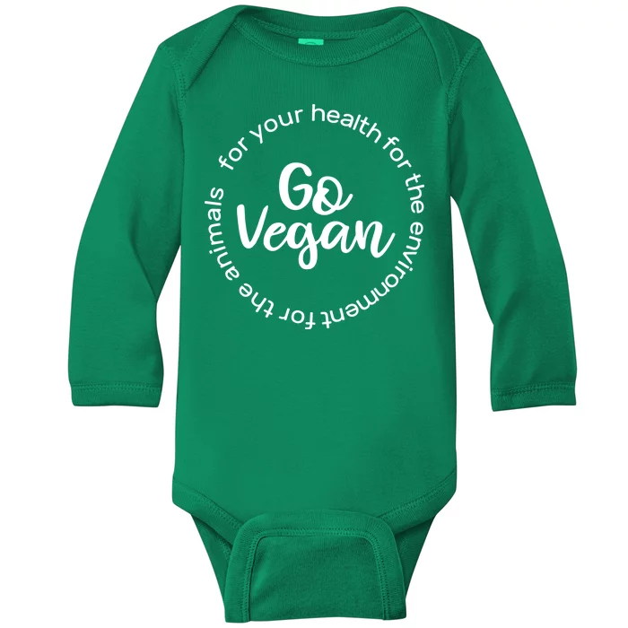 Go Vegan For Life Baby Long Sleeve Bodysuit