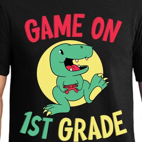 Game On 1St Grade Dinosaur Teaching School Enrollt Gift Pajama Set