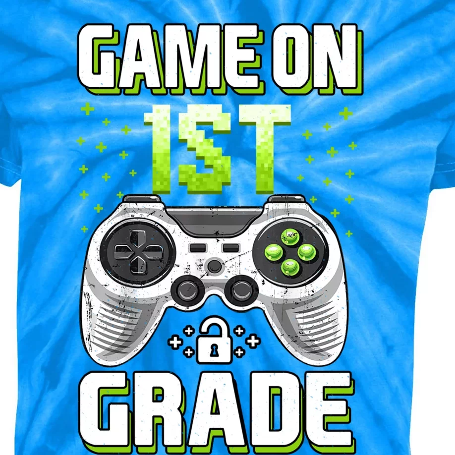 Game On 1St Grade Gift Funny Gamer Back To School Gift Kids Tie-Dye T-Shirt