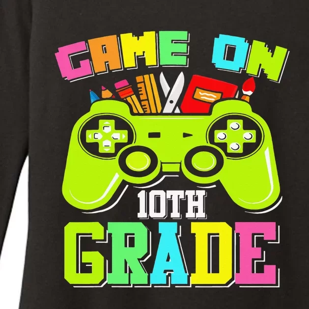 Game On 10th Grade Gamer Back to School Students Womens CVC Long Sleeve Shirt