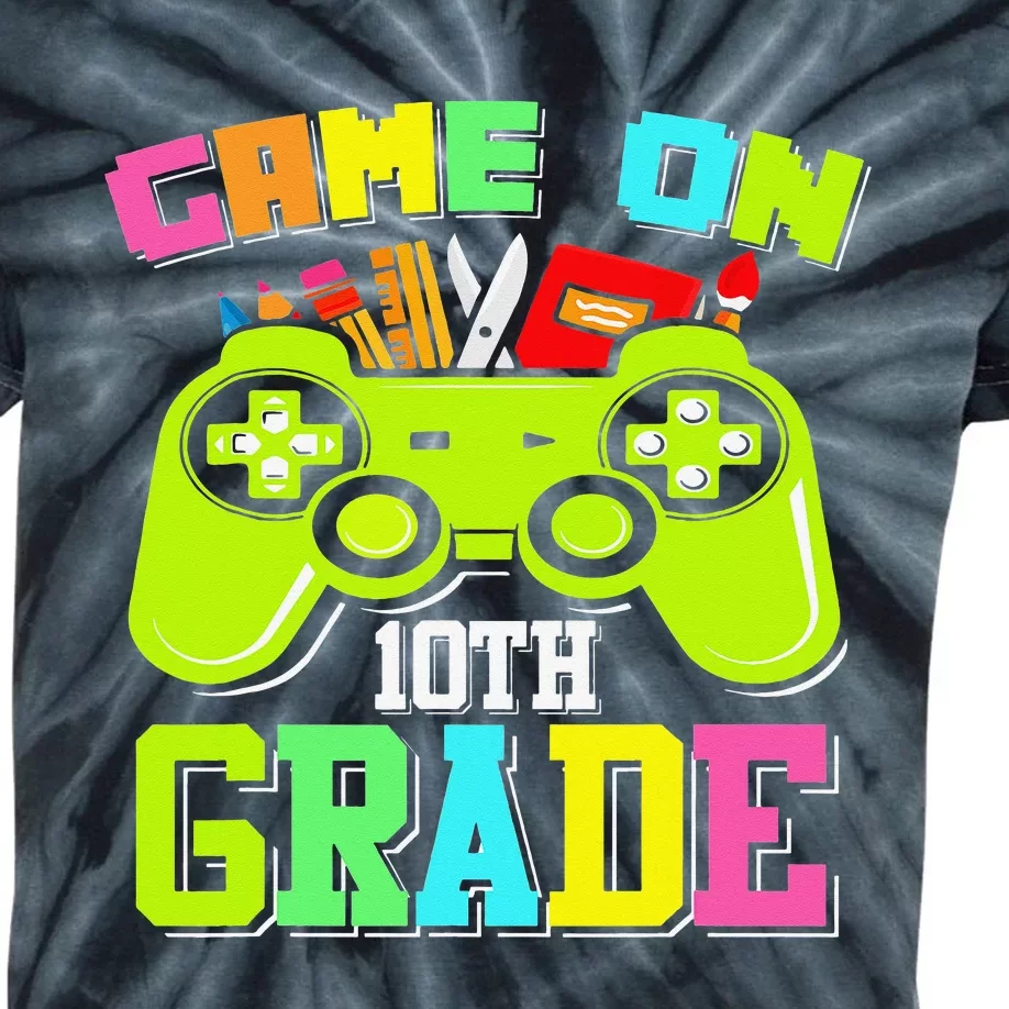 Game On 10th Grade Gamer Back to School Students Kids Tie-Dye T-Shirt