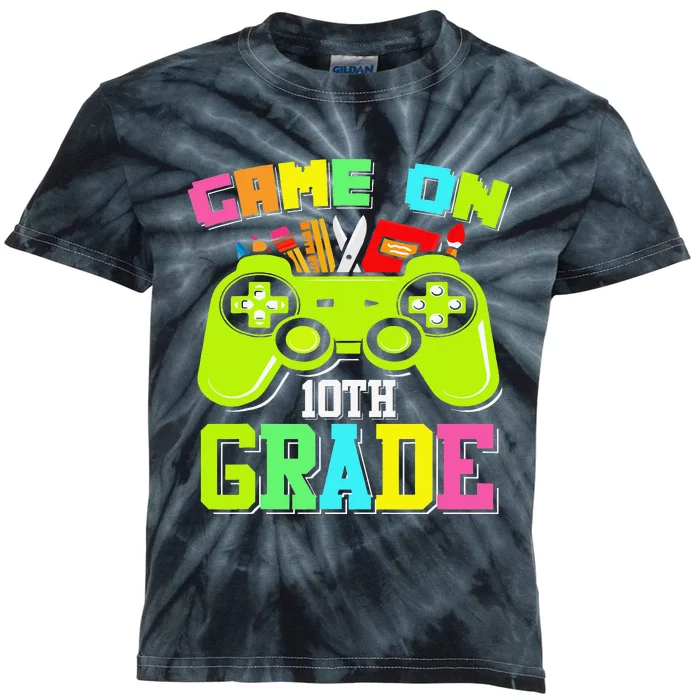 Game On 10th Grade Gamer Back to School Students Kids Tie-Dye T-Shirt