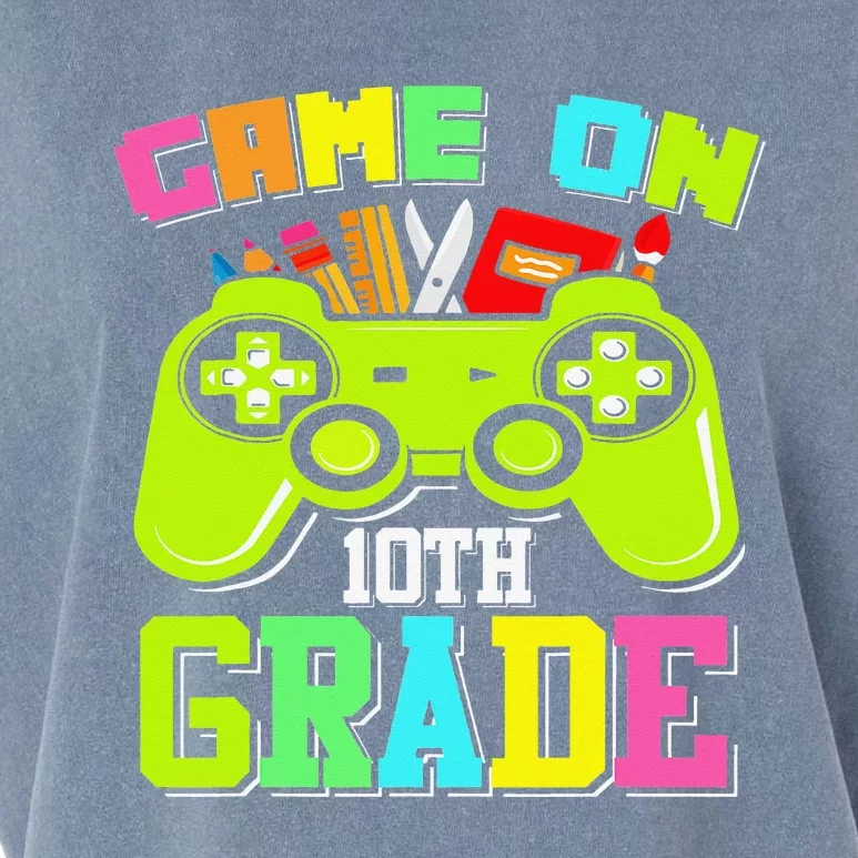 Game On 10th Grade Gamer Back to School Students Garment-Dyed Women's Muscle Tee