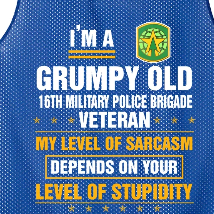 Grumpy Old 16th Military Police Brigade Veteran Funny Xmas Funny Gift Mesh Reversible Basketball Jersey Tank