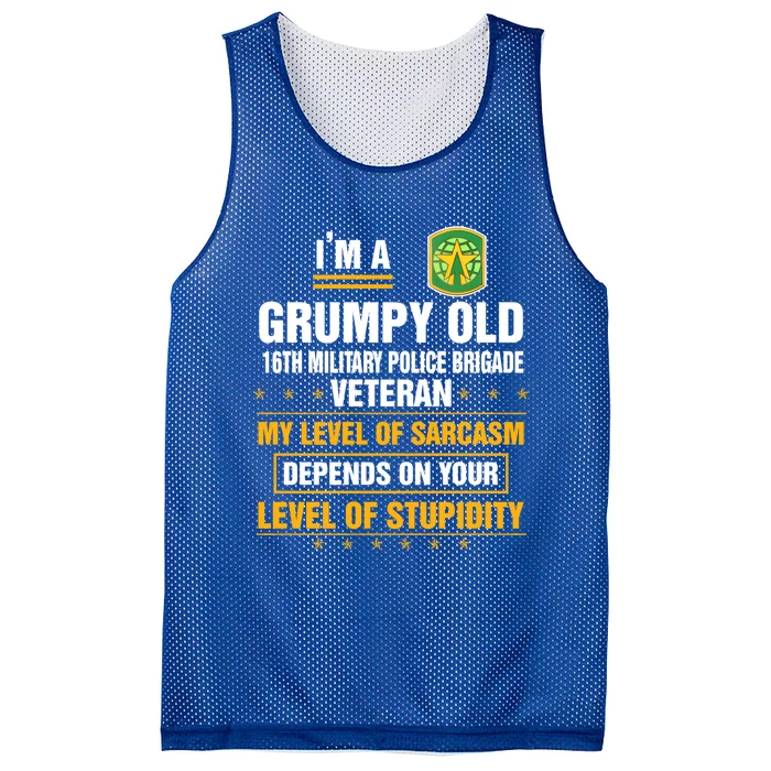 Grumpy Old 16th Military Police Brigade Veteran Funny Xmas Funny Gift Mesh Reversible Basketball Jersey Tank