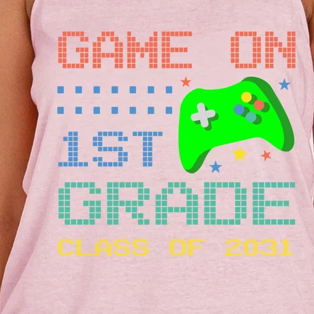 Game On 1St Grade Class Of 2031 Back To School Gifgift Women's Knotted Racerback Tank