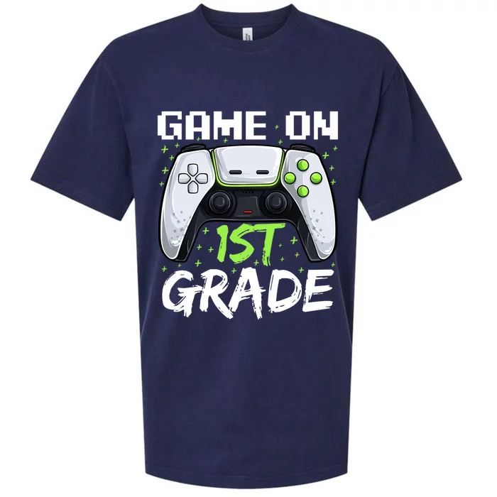 Game On 1St Grade Great Gift Funny Back To School Gamer Gift Sueded Cloud Jersey T-Shirt