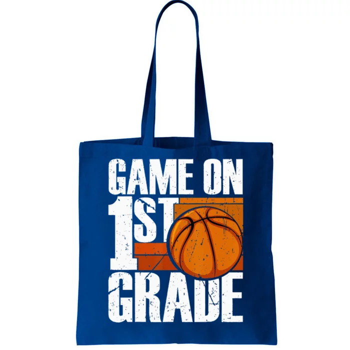 Game On 1st Grade Basketball Back To School First Grade Team Tote Bag