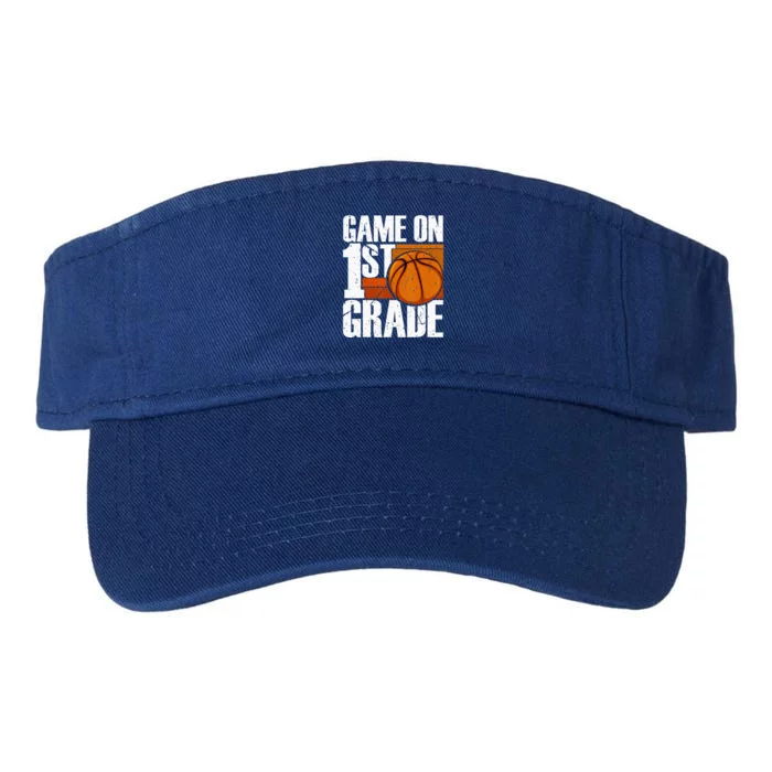 Game On 1st Grade Basketball Back To School First Grade Team Valucap Bio-Washed Visor