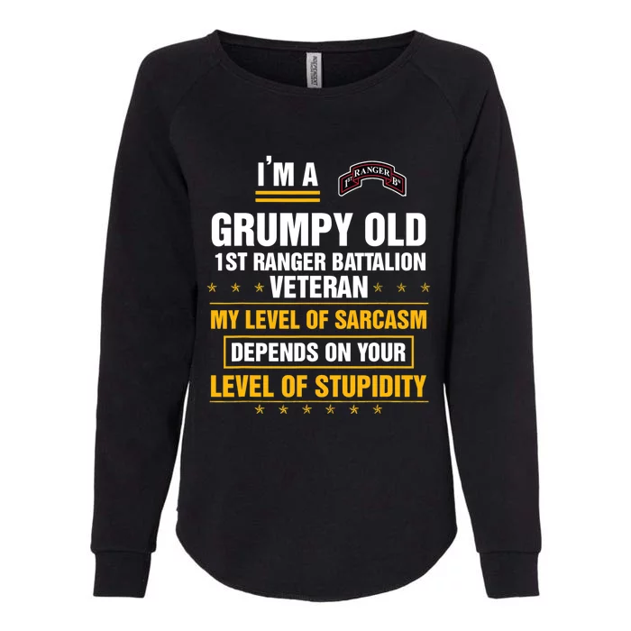 Grumpy Old 1st Ranger Battalion Veteran Soldier Funny Xmas Womens California Wash Sweatshirt