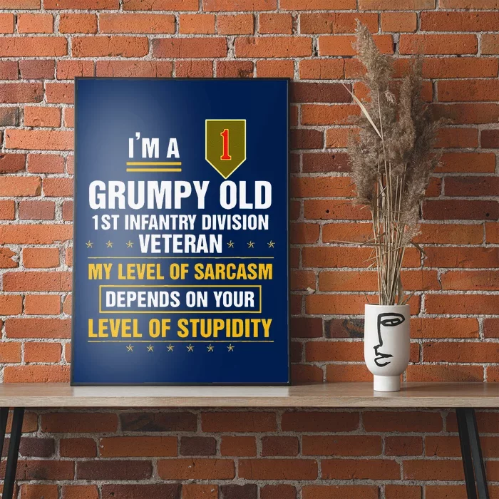 Grumpy Old 1st Infantry Division Veteran Father Day Poster