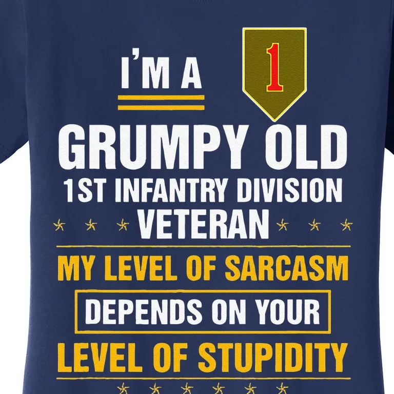 Grumpy Old 1st Infantry Division Veteran Father Day Women's T-Shirt