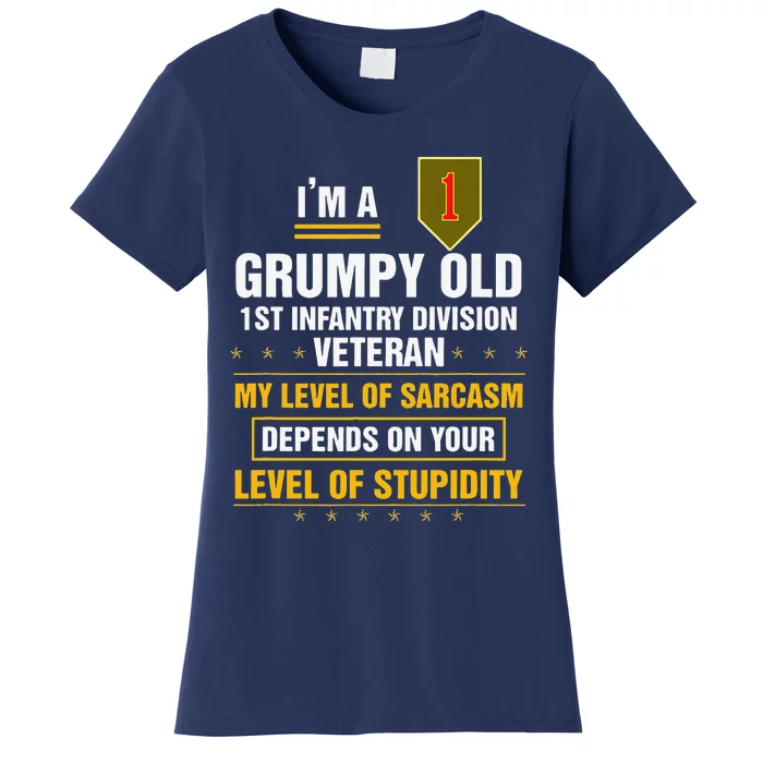 Grumpy Old 1st Infantry Division Veteran Father Day Women's T-Shirt