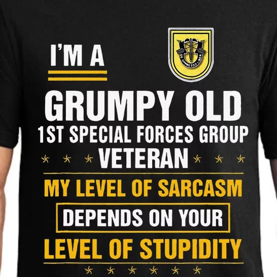 Grumpy Old 1st Special Forces Group Veteran Father Day Pajama Set