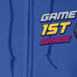 Game On 1St Grade Back To School Gift Gamer Student Gift Full Zip Hoodie