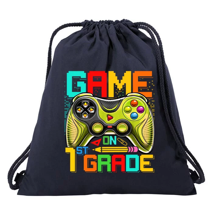 Game On 1St Grade Back To School Meaningful Gift Drawstring Bag