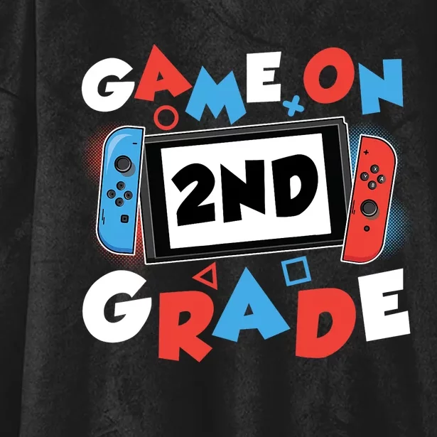 Game On 2nd Grade Second First Day School Gaming Gamer Boy Hooded Wearable Blanket