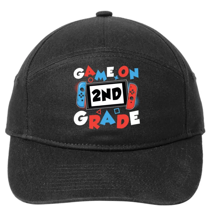 Game On 2nd Grade Second First Day School Gaming Gamer Boy 7-Panel Snapback Hat