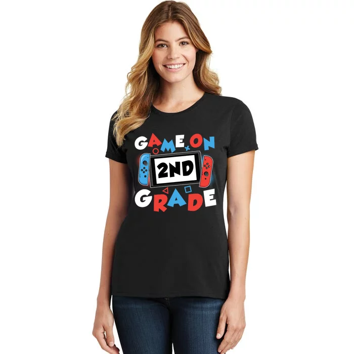 Game On 2nd Grade Second First Day School Gaming Gamer Boy Women's T-Shirt