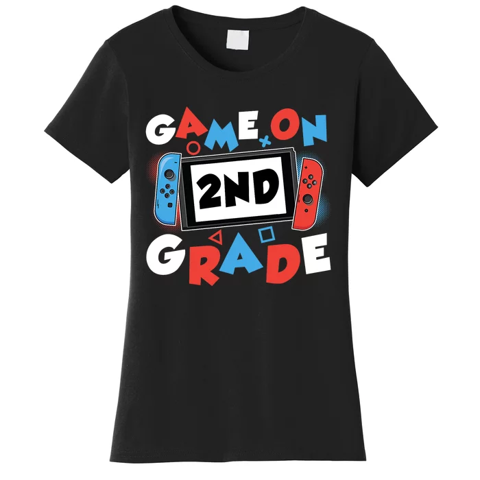 Game On 2nd Grade Second First Day School Gaming Gamer Boy Women's T-Shirt