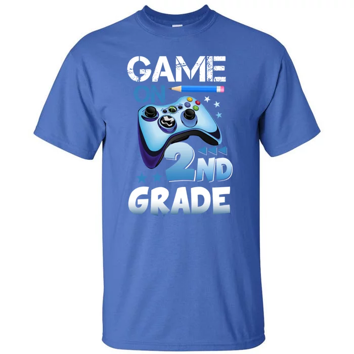 Game On 2Nd Grade First Day Gamer Back To School Funny Gift Tall T-Shirt