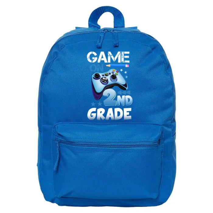 Game On 2Nd Grade First Day Gamer Back To School Funny Gift 16 in Basic Backpack