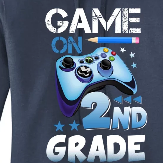 Game On 2Nd Grade First Day Gamer Back To School Funny Gift Women's Pullover Hoodie