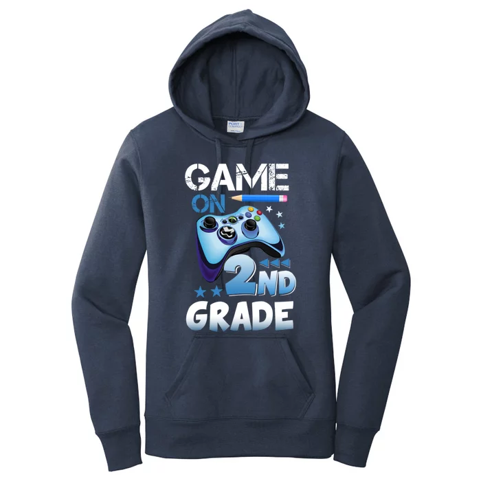 Game On 2Nd Grade First Day Gamer Back To School Funny Gift Women's Pullover Hoodie