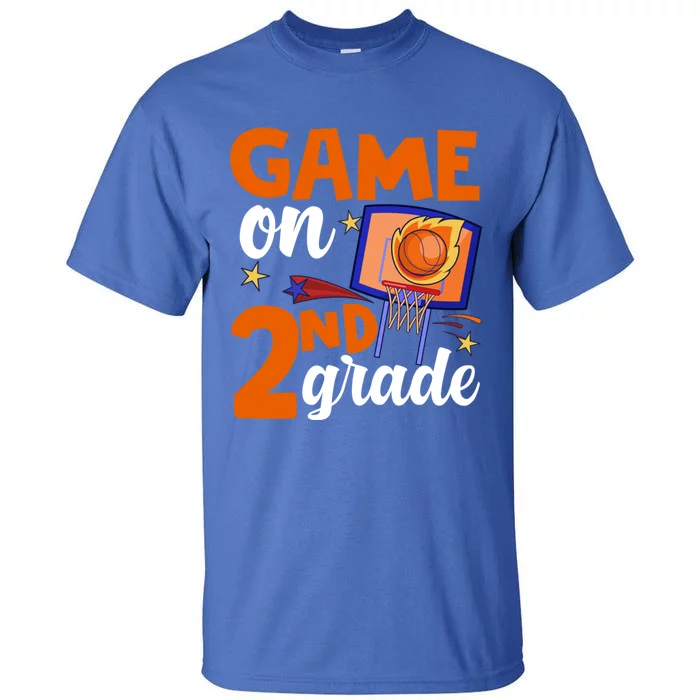 Game On 2Nd Grade Basketball Back To School Students Gift Tall T-Shirt