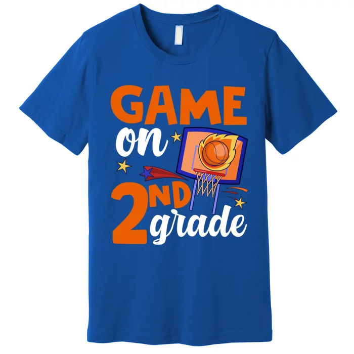 Game On 2Nd Grade Basketball Back To School Students Gift Premium T-Shirt