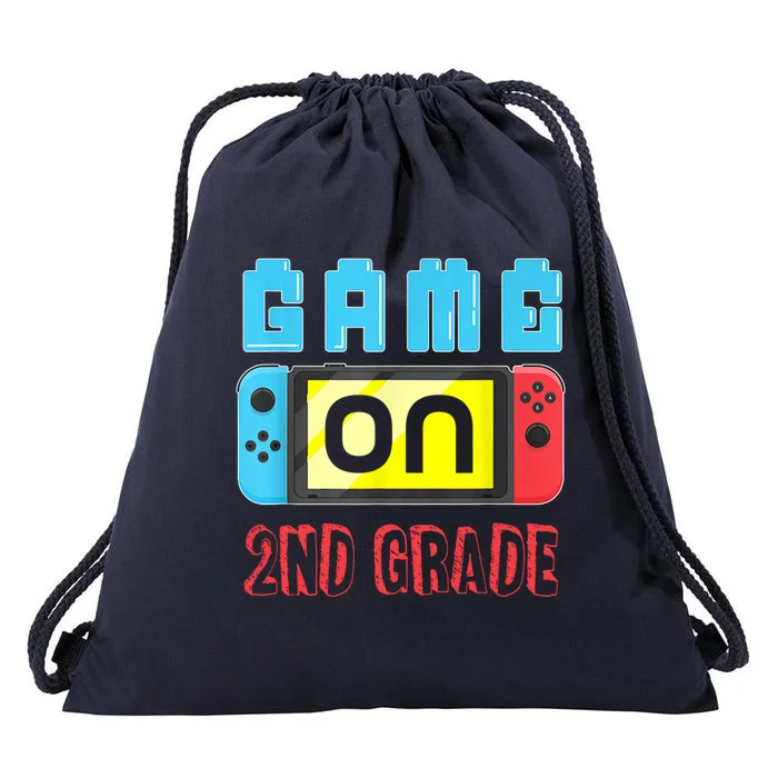 Game On 2Nd Grade Gaming Gamer Back To School Student Funny Gift Drawstring Bag