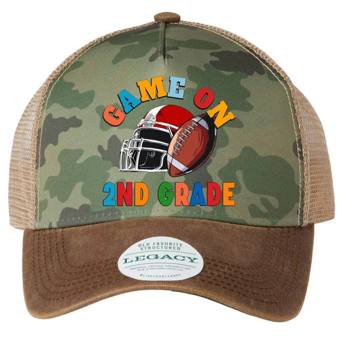 Game on 2nd Grade Football Back to School For Football Lover Legacy Tie Dye Trucker Hat